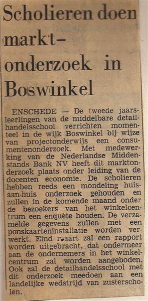Marktonderzoek op het Boswinkel